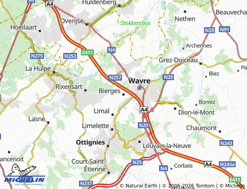 MICHELIN Bierges map - ViaMichelin