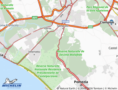 MICHELIN-Landkarte Castel di Decima - ViaMichelin