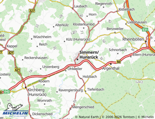 MICHELIN-Landkarte Simmern/Hunsrück - ViaMichelin