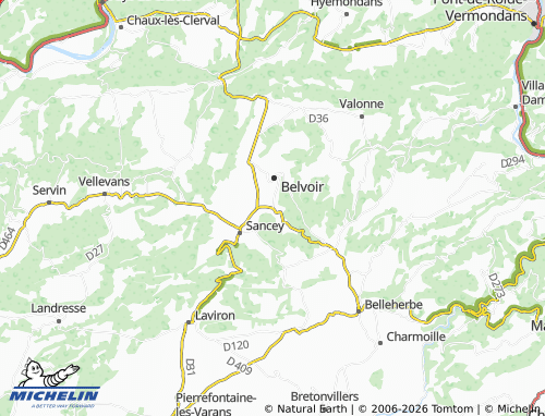 Carte MICHELIN Sancey-le-Long - ViaMichelin