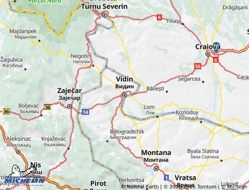 MICHELIN-Landkarte Vidin - ViaMichelin