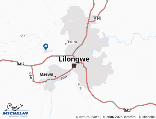 MICHELIN Lilongwe Area 4 map - ViaMichelin