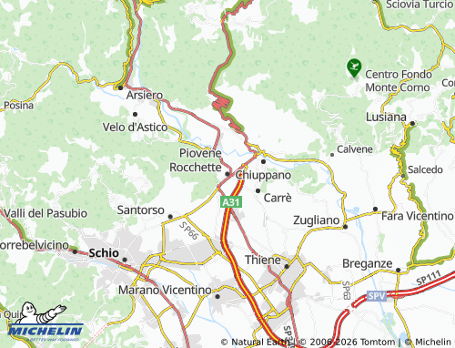Mapa MICHELIN Piovene Rocchette - ViaMichelin