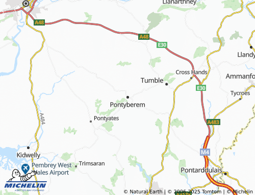 MICHELIN Pontyberem map - ViaMichelin