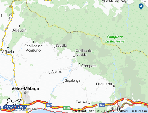MICHELIN Canillas de Albaida map - ViaMichelin