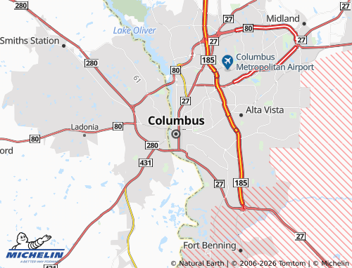 Mapa MICHELIN Columbus - ViaMichelin
