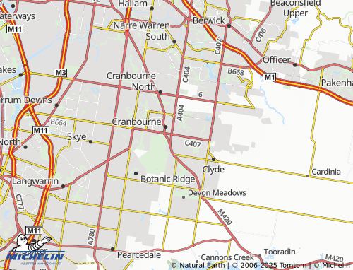 MICHELIN Cranbourne East map - ViaMichelin