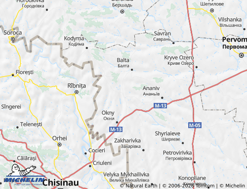 Mapa MICHELIN Podilskyi raion - ViaMichelin