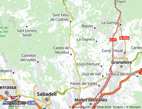 Mappa MICHELIN Caldes de Montbui - ViaMichelin