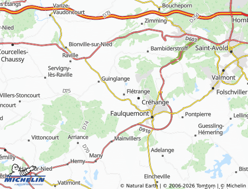 MICHELIN Flétrange map - ViaMichelin