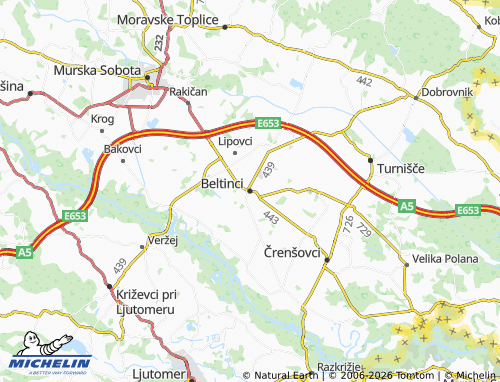Mappa MICHELIN Beltinci - ViaMichelin