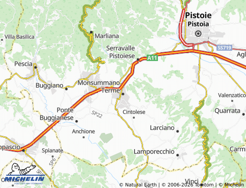 Carte MICHELIN Monsummano Terme - ViaMichelin