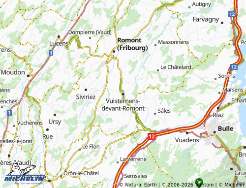 Mappa MICHELIN Vuisternens-devant-Romont - ViaMichelin