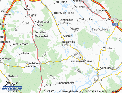 MICHELIN Bessey-lès-Cîteaux map - ViaMichelin