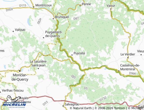 MICHELIN Puycelsi map - ViaMichelin