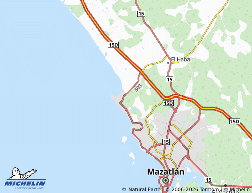 Kaart MICHELIN Azul Pacífico - ViaMichelin