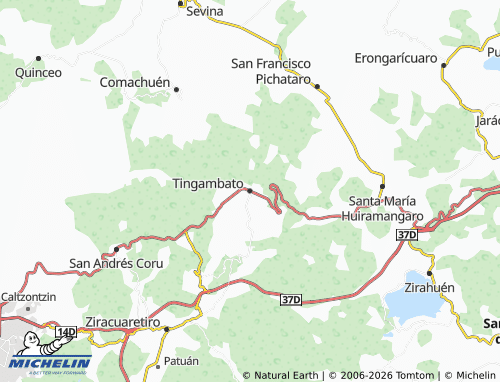 Mapa MICHELIN Tingambato - ViaMichelin