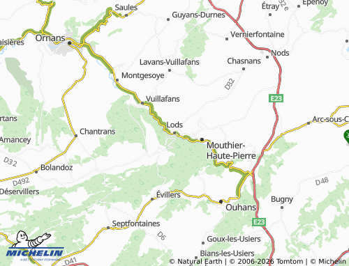 Mappa MICHELIN Lods - ViaMichelin