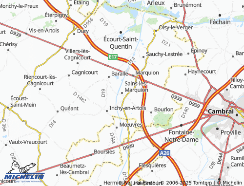 MICHELIN Sains-lès-Marquion map - ViaMichelin
