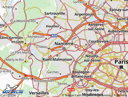 Carte MICHELIN Nanterre - ViaMichelin