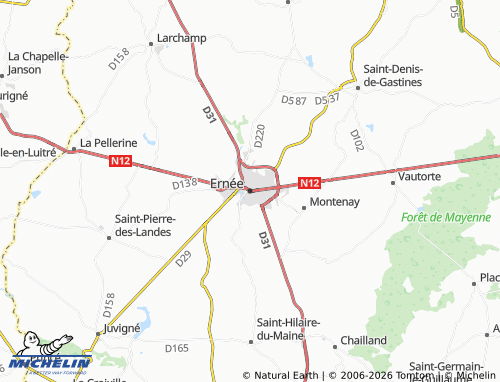 MICHELIN Ernée map - ViaMichelin