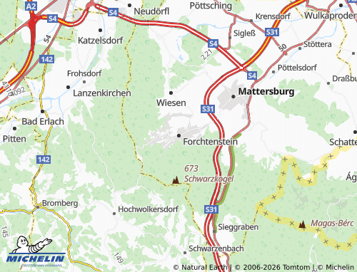MICHELIN-Landkarte Forchtenstein - ViaMichelin