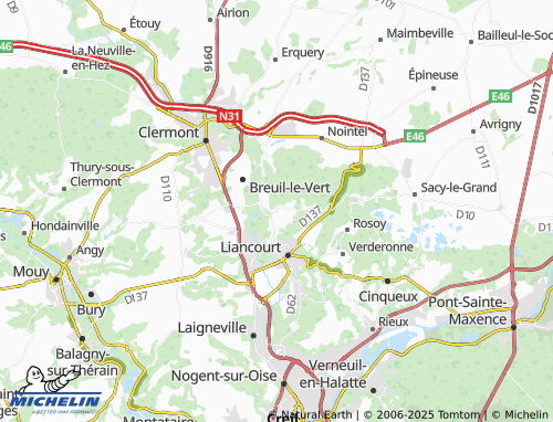 Carte MICHELIN Bailleval - ViaMichelin