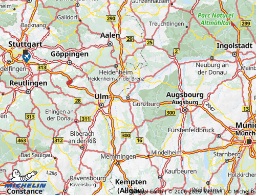 Mappa MICHELIN Günzburg - ViaMichelin