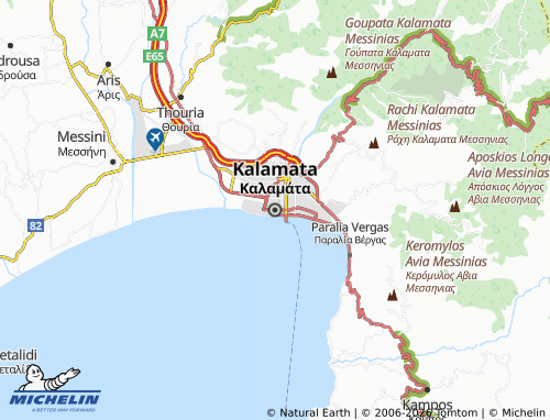 MICHELIN Kalamata map - ViaMichelin