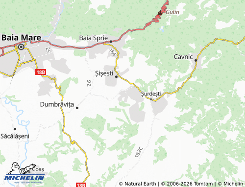 MICHELIN Bontăieni map - ViaMichelin