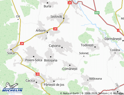 Kaart MICHELIN Cajvana - ViaMichelin