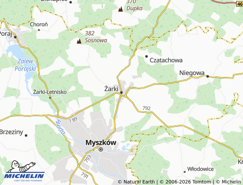 MICHELIN-Landkarte Żarki - ViaMichelin