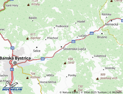 Mappa MICHELIN Slovenská Ľupča - ViaMichelin