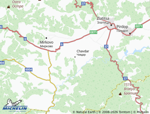 MICHELIN Chavdar map - ViaMichelin