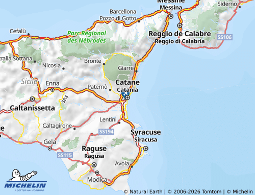 MICHELIN Catania map - ViaMichelin