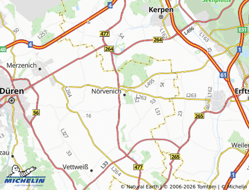 MICHELIN Nörvenich map - ViaMichelin