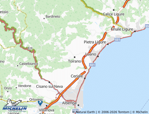 Carte MICHELIN Toirano - ViaMichelin