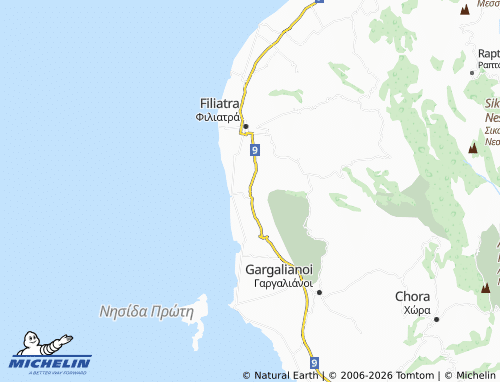 MICHELIN Vryses Filiatron map - ViaMichelin