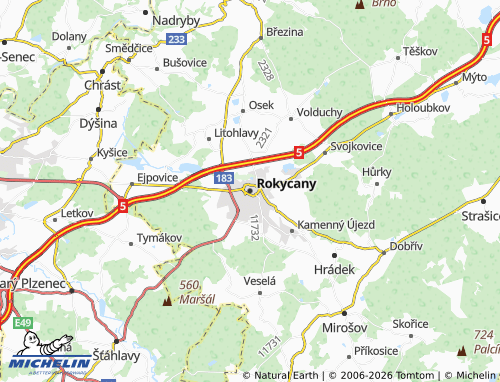 Mappa MICHELIN Rokycany - ViaMichelin