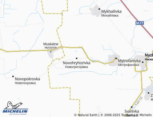 MICHELIN-Landkarte Novohryhorivka - ViaMichelin