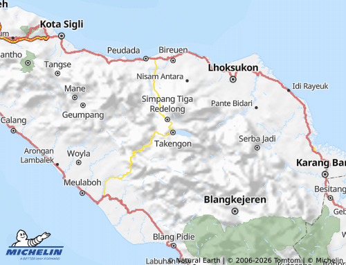 Mappa MICHELIN Aceh Tengah - ViaMichelin
