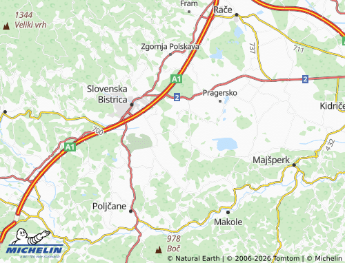 Mapa MICHELIN Črešnjevec - ViaMichelin