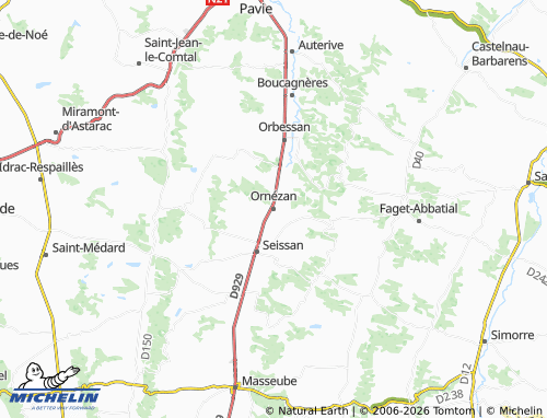 MICHELIN Ornézan map - ViaMichelin
