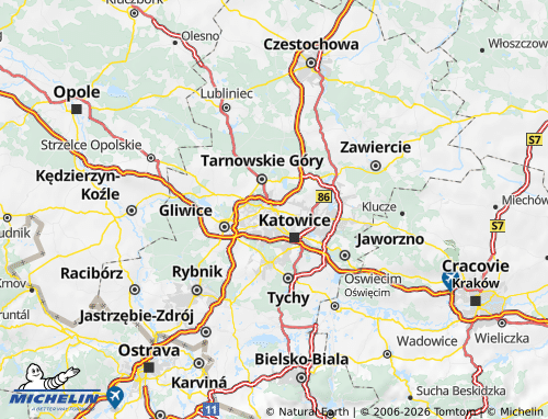 MICHELIN Bytom map - ViaMichelin