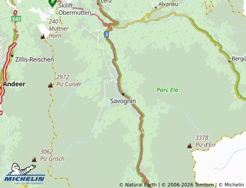 Carte MICHELIN Savognin - ViaMichelin