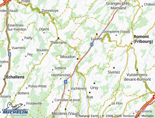 Carte MICHELIN Moudon - ViaMichelin