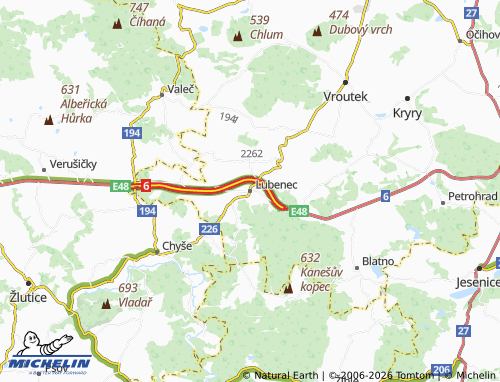 Mappa MICHELIN Lubenec - ViaMichelin