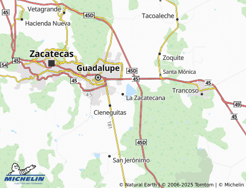 MICHELIN La Zacatecana map - ViaMichelin