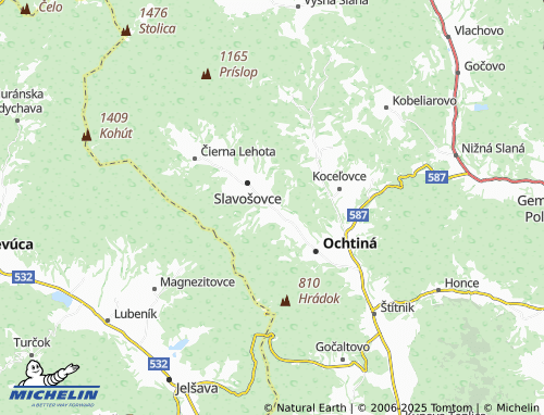 MICHELIN Rochovce map - ViaMichelin