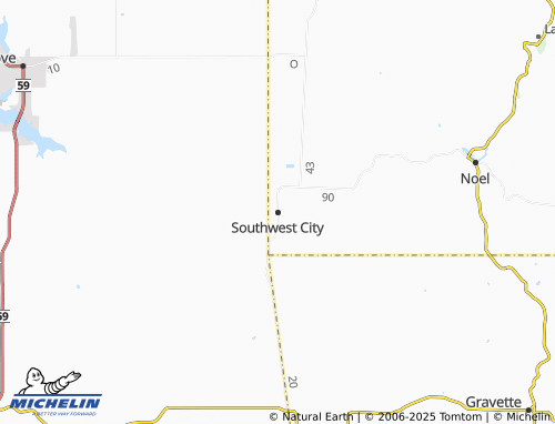 MICHELIN Southwest City map - ViaMichelin